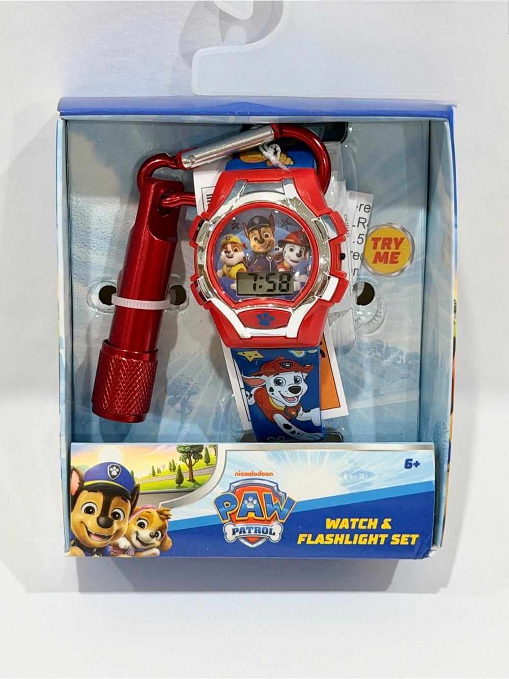 Nickelodeon Kids Paw Patrol LCD Silicone Digital Watch with Flashlight Set